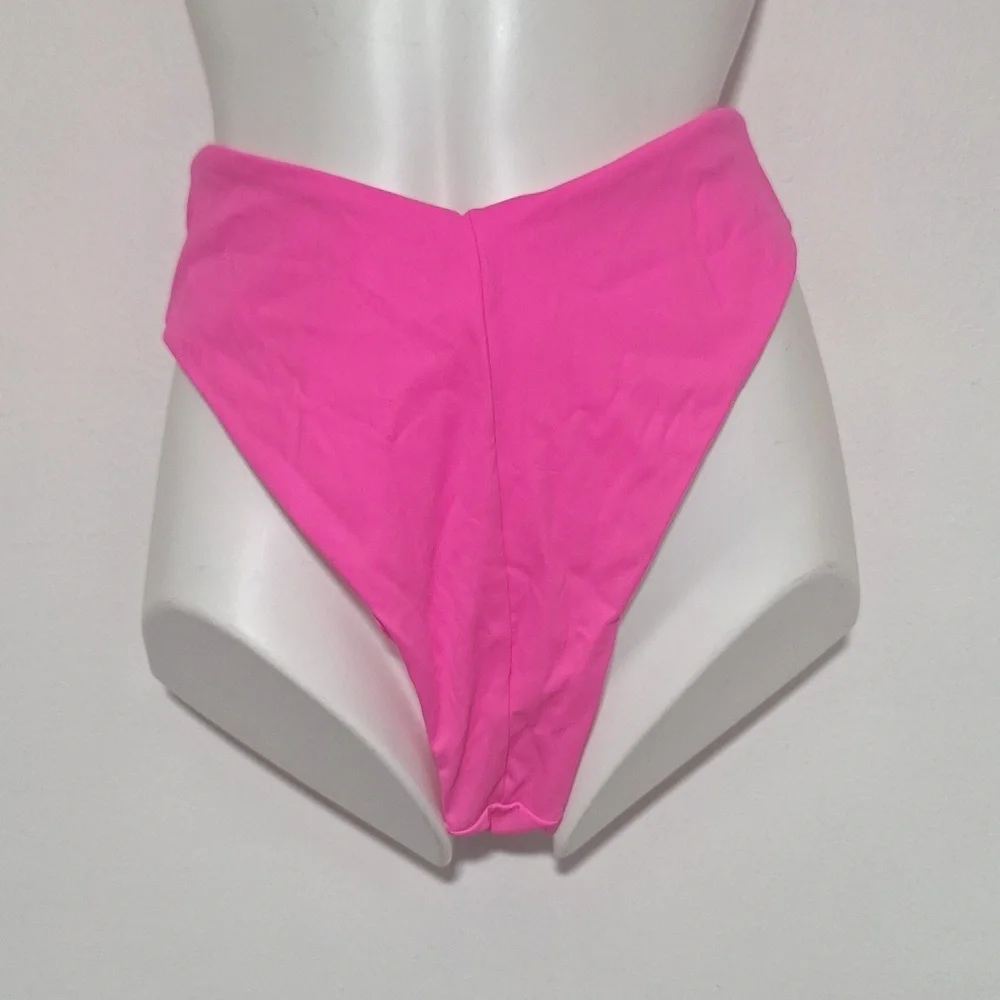 Vibrant Pink Bikini Swim Set High Waist Cheeky Bottoms